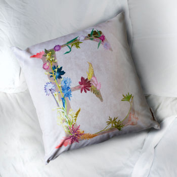Personalised Floral Letter Sofa Cushion Gift For Her, 4 of 5