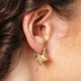 Chunky Star Huggie Hoop Earrings In Gold, thumbnail 2 of 3