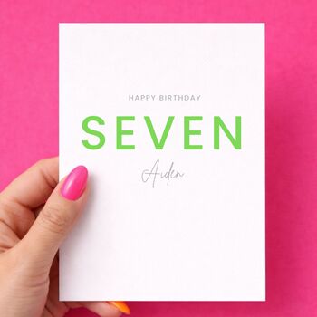 Children's Happy Birthday Personalised Age Milestone Birthday Card, 2 of 9