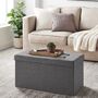 Dark Grey Padded Storage Ottoman With Flip Up Lid, thumbnail 1 of 7