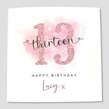 13th Birthday Card Personalised For Her, 4 of 4