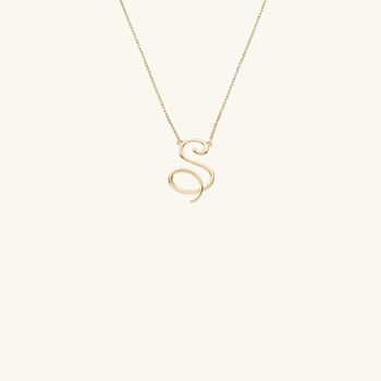 Script Initial Necklace 18k Gold Vermeil, 4 of 4