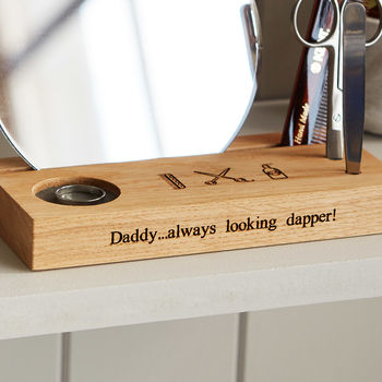 Gent's Grooming Mirror With Personalised Stand, 5 of 7