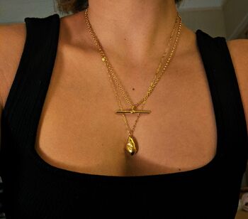 Gold Vermeil T Bar Necklace, 3 of 4