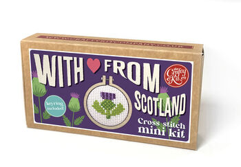 With Love From Scotland Thistle Mini Matchbox Cross Stitch Kit, 3 of 6