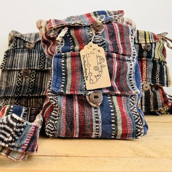 Handmade Bohemian Mini Stripe Backpack, 10 of 10