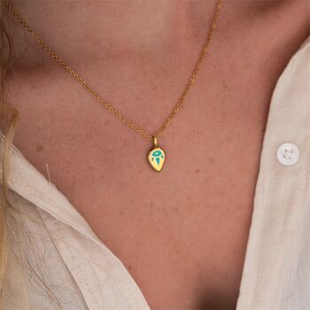 Turquoise Serene Mint Green Glowing Pendant Necklace With Uv Keyring Torch, 7 of 10