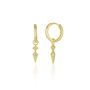 Sterling Silver Pave Spike Rhombus Drop Earring, thumbnail 7 of 8