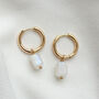 Mooonstone Semi Precious Hoop Earrings, thumbnail 1 of 2