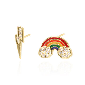 Hope Rainbow And Lightning Stud Earrings, 2 of 8