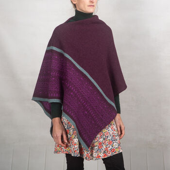 Soft Handmade Fair Isle Knitted Poncho, 2 of 10