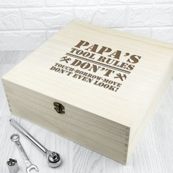 Personalised 'His Tools His Rules' Tool Box, 2 of 2
