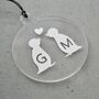 Couples Personalised Christmas Tree Decoration With Kissing Penguins, thumbnail 2 of 12