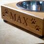 Personalised Oak Dog Feeding Bowl, thumbnail 3 of 3