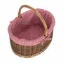 Willow Picnic Hamper Basket | Red Gingham Lining, thumbnail 4 of 7