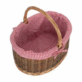 Willow Picnic Hamper Basket | Red Gingham Lining, 4 of 7
