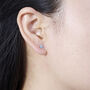 Turquoise Birthstone Flower 925 Sterling Silver Stud Earrings, thumbnail 1 of 7