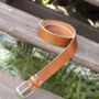 Premium Handmade Tan English Leather Mens Belt, thumbnail 1 of 5