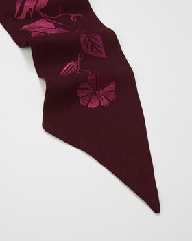 Floral Bohemian Embroidered Burgundy Scarf, 4 of 4