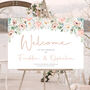 Wedding Welcome Board Peach Pink Floral, thumbnail 2 of 7