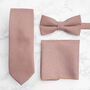 Wedding Handmade 100% Cotton Suede Tie In Pink, thumbnail 1 of 6