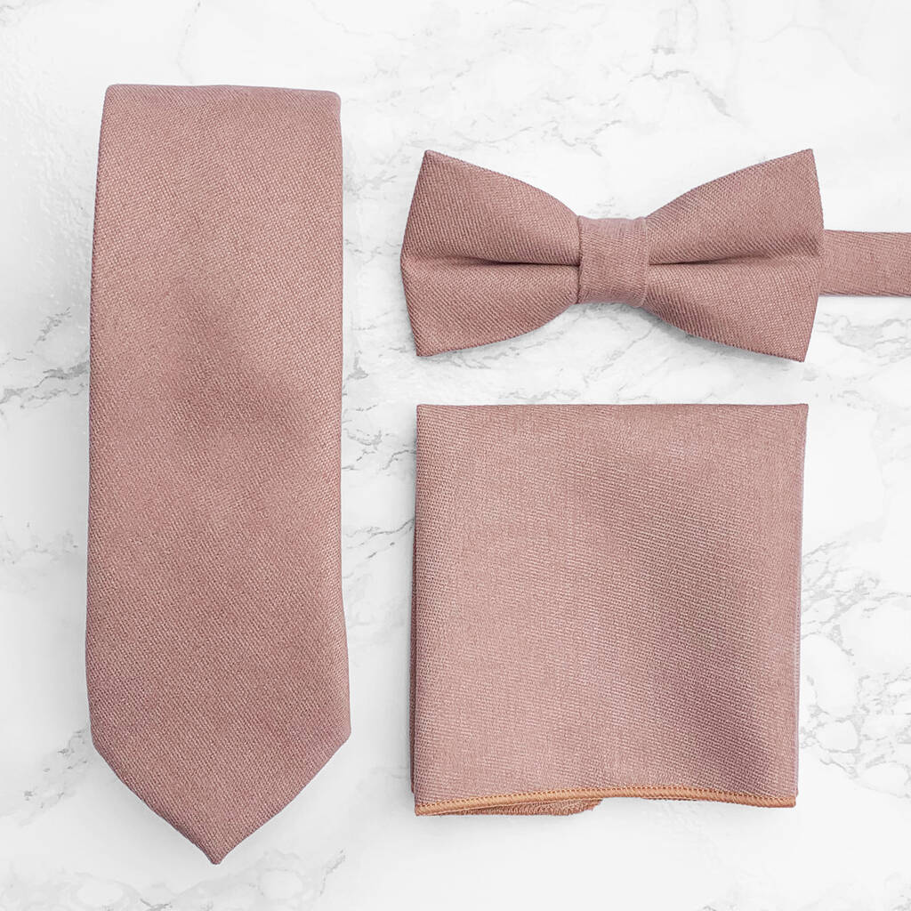 Wedding Handmade 100% Cotton Suede Tie In Pink, 1 of 6