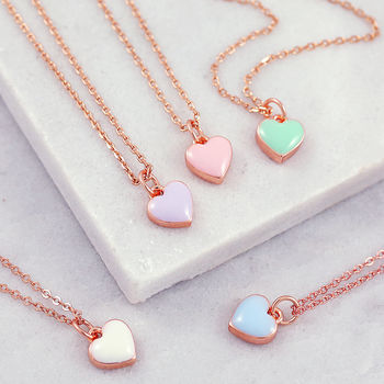 Valentines Gift Enamel Heart Necklace, 11 of 11