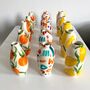 Set Of Three Fruity Hand Painted Stem Vases, thumbnail 5 of 7