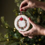 Christmas Decoration Embroidery Kit Holly Wreath, thumbnail 1 of 5