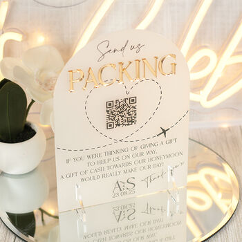 Manhattan Honeymoon Fund Qr Code Acrylic Sign, 2 of 5