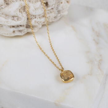 Brooklyn Citrine And Gold Plated Necklace, 2 of 4