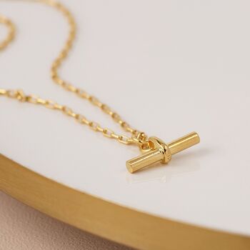 Sterling Silver T Bar Necklace, 5 of 6