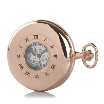 Rose Gold Plated Half Double Hunter Pocket Watch, 2 of 3