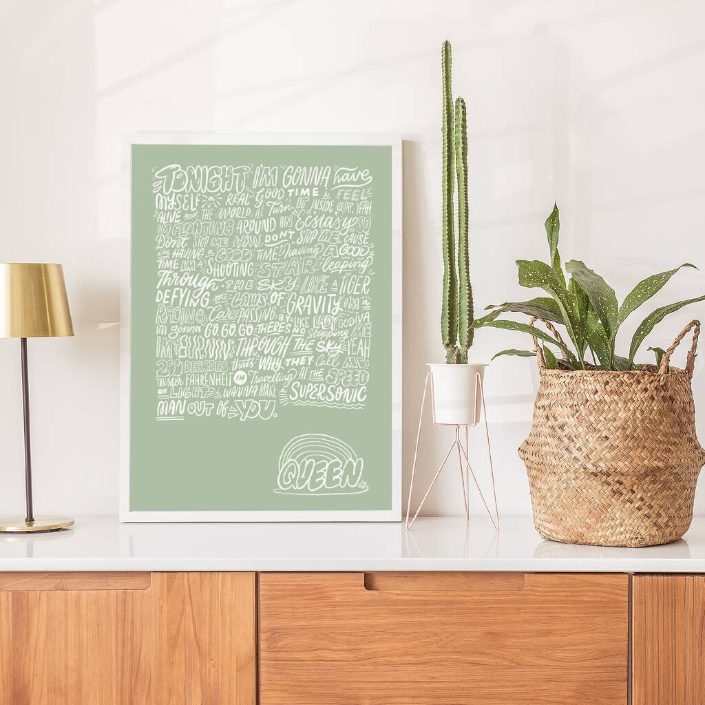 Personalised Favourite Song Lyrics Print By Lyrical Lettering