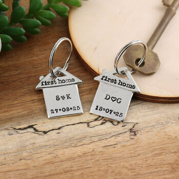 Housewarming Gift Personalised First Home House Keyring, 8 of 10
