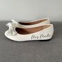 Personalised Bridal Prom White Bow Pump Slip On Flats, thumbnail 6 of 7