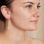 Gemstone Hammered Gold Plated Silver Hoop Earrings, thumbnail 1 of 8