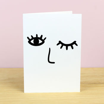 Winking Face Greetings Card, 2 of 2