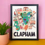 Clapham Illustrated London Map, thumbnail 1 of 6
