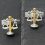 Scales Of Justice Cufflinks 18ct Gold On Silver, thumbnail 1 of 2