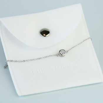 Sterling Silver Crystal Circle Charm Bracelet, 4 of 5
