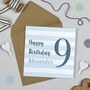 Candy Stripe 9th Birthday Card, thumbnail 6 of 7