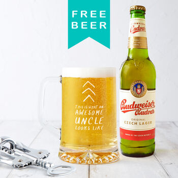 'Awesome Uncle' Beer Tankard Glass, 2 of 6