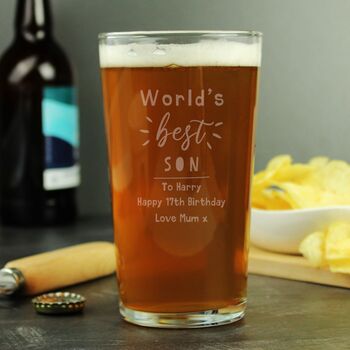Personalised 'World's Best' Beer Glass, 2 of 3