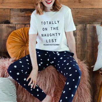 On The Naughty List Star Christmas Pyjama Set, 4 of 4