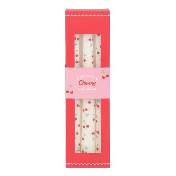 Set Of Three Heart Cherry Taper Candles, 4 of 4