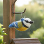 Handmade Felt Fairtrade Blue Tit Keyring, thumbnail 1 of 6