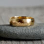 Hammered 9ct Yellow Gold Wedding Band Traditional Comfort Fit Wedding Ring, thumbnail 2 of 5