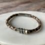 Leopard Print Leather Bangle With Silver And Gold Rings, thumbnail 2 of 7