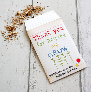 Thank You For Helping Me Grow Card And Seed Packet Gift, 5 of 8